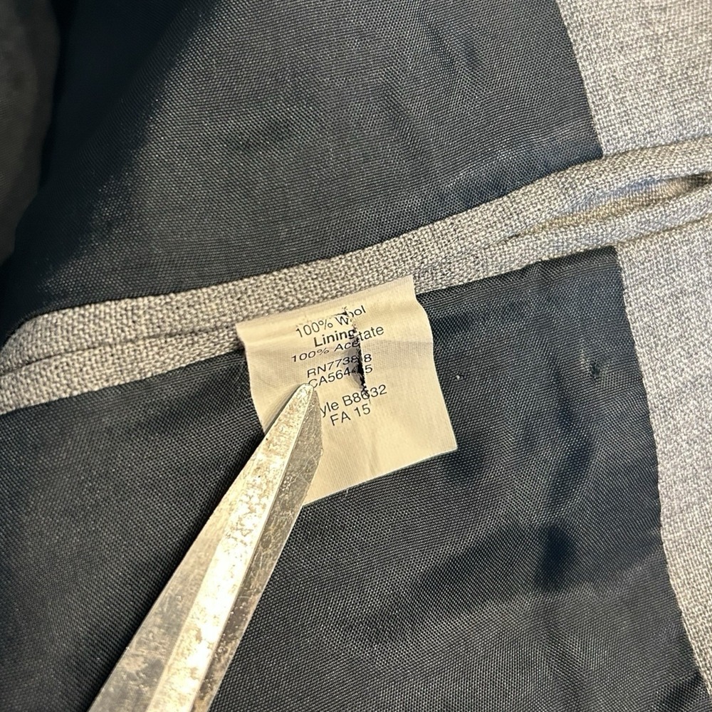 Men's J.Crew Voyager Thompson Blazer 40L Gray 100% Wool Sport Coat Jacket - Picture 6 of 8